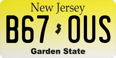 NJ license plate B67OUS