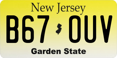NJ license plate B67OUV