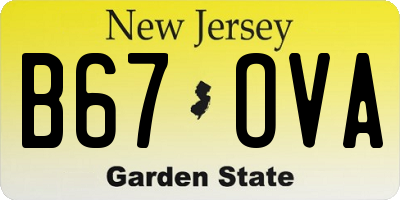 NJ license plate B67OVA