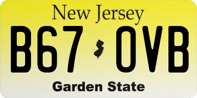 NJ license plate B67OVB