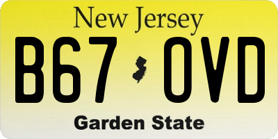 NJ license plate B67OVD