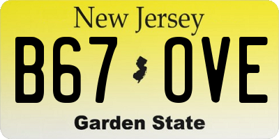 NJ license plate B67OVE