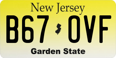 NJ license plate B67OVF