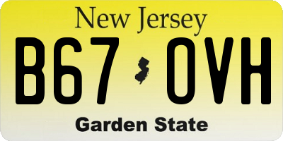 NJ license plate B67OVH