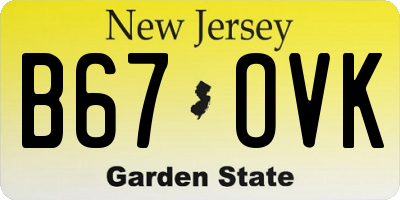 NJ license plate B67OVK