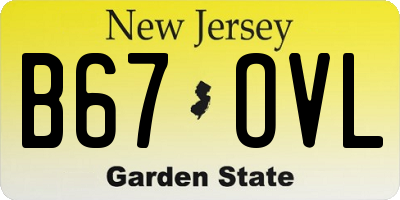 NJ license plate B67OVL