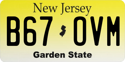 NJ license plate B67OVM