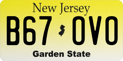 NJ license plate B67OVO