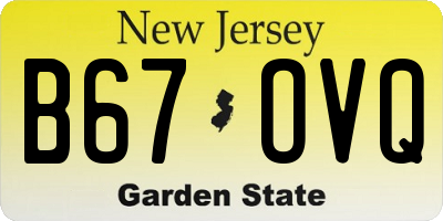 NJ license plate B67OVQ