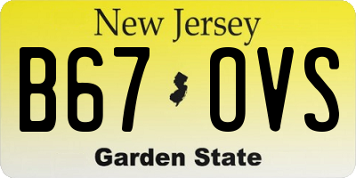 NJ license plate B67OVS