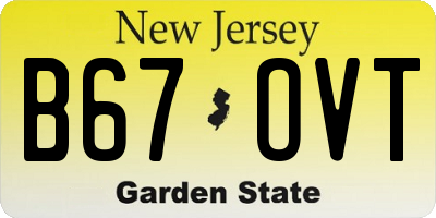 NJ license plate B67OVT
