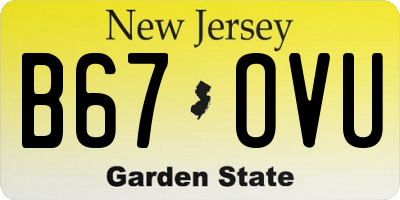 NJ license plate B67OVU