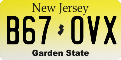 NJ license plate B67OVX