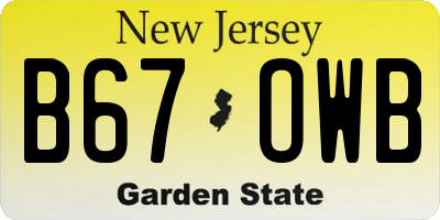 NJ license plate B67OWB