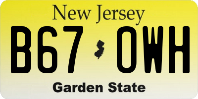 NJ license plate B67OWH