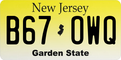 NJ license plate B67OWQ