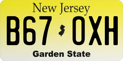 NJ license plate B67OXH