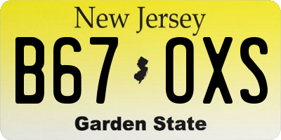 NJ license plate B67OXS