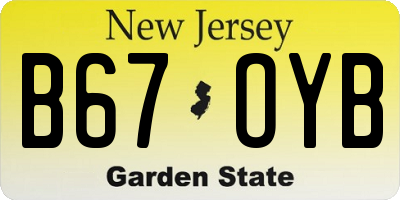 NJ license plate B67OYB