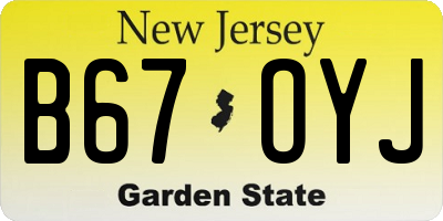 NJ license plate B67OYJ