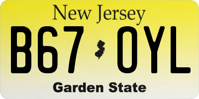 NJ license plate B67OYL