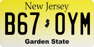 NJ license plate B67OYM