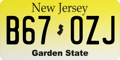 NJ license plate B67OZJ