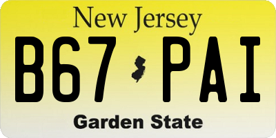 NJ license plate B67PAI