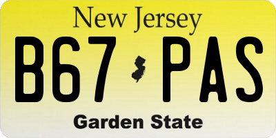 NJ license plate B67PAS