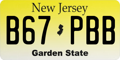 NJ license plate B67PBB