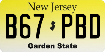 NJ license plate B67PBD