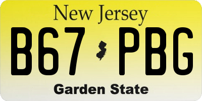 NJ license plate B67PBG