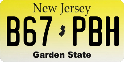 NJ license plate B67PBH