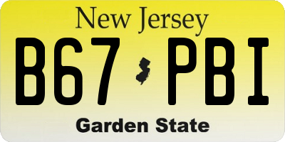 NJ license plate B67PBI