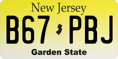 NJ license plate B67PBJ