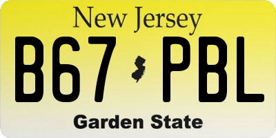 NJ license plate B67PBL