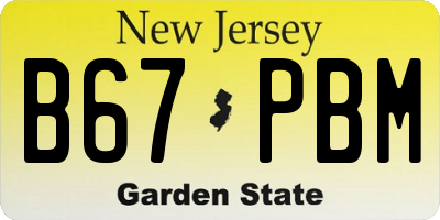 NJ license plate B67PBM