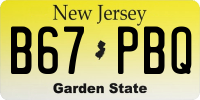 NJ license plate B67PBQ