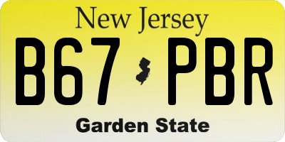 NJ license plate B67PBR