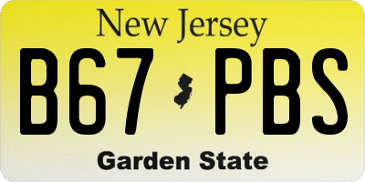 NJ license plate B67PBS