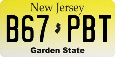 NJ license plate B67PBT