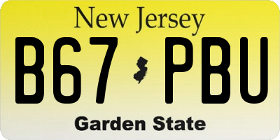 NJ license plate B67PBU
