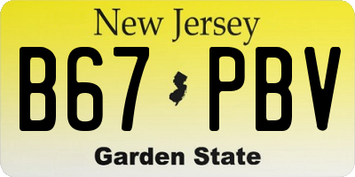 NJ license plate B67PBV