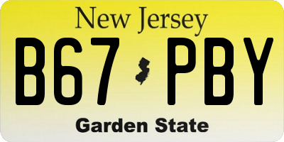 NJ license plate B67PBY