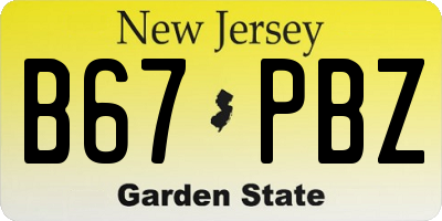 NJ license plate B67PBZ
