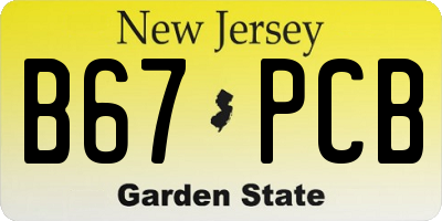 NJ license plate B67PCB