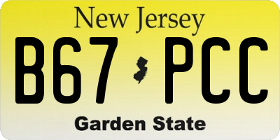 NJ license plate B67PCC