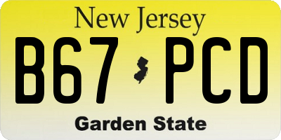 NJ license plate B67PCD