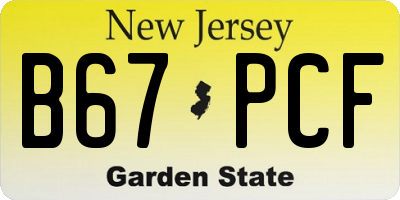 NJ license plate B67PCF