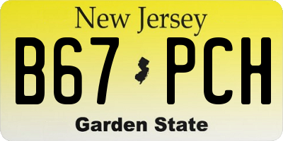 NJ license plate B67PCH
